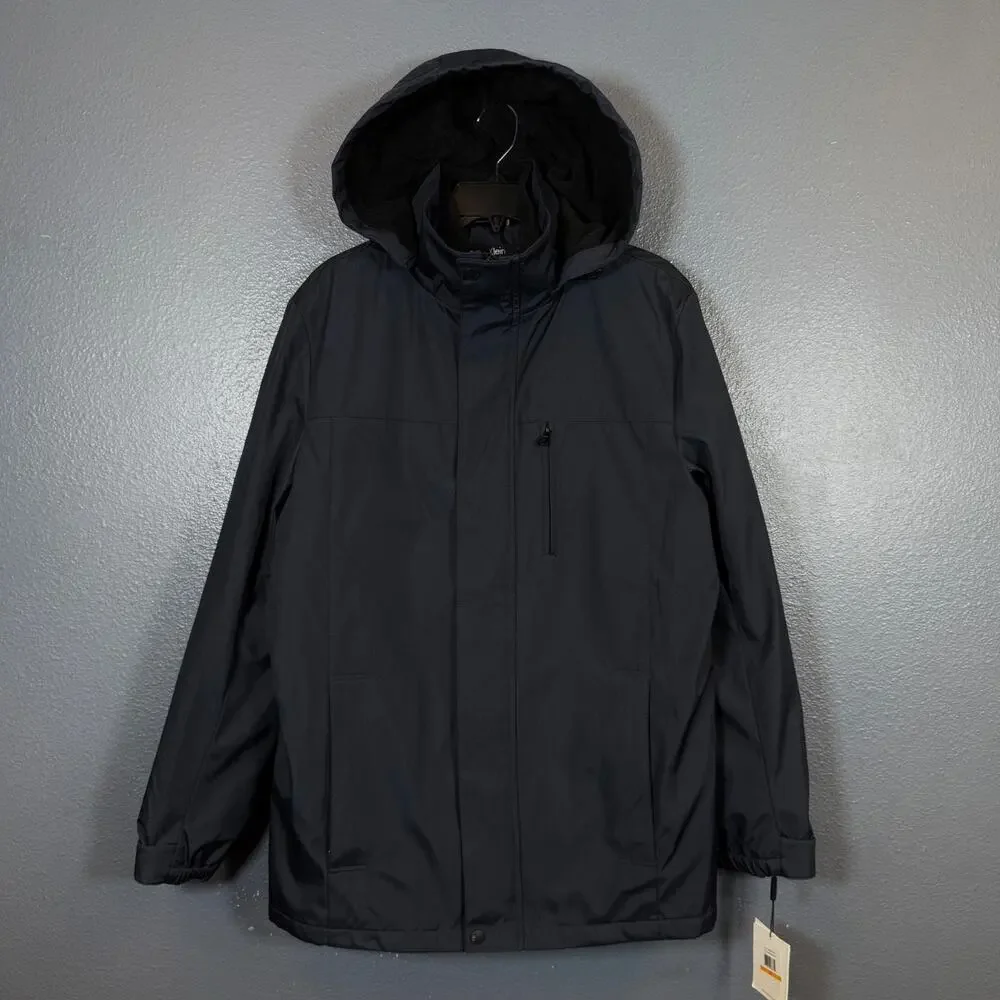 Calvin Klein S men’s blue parka down Winter Jacket Hooded Fleece